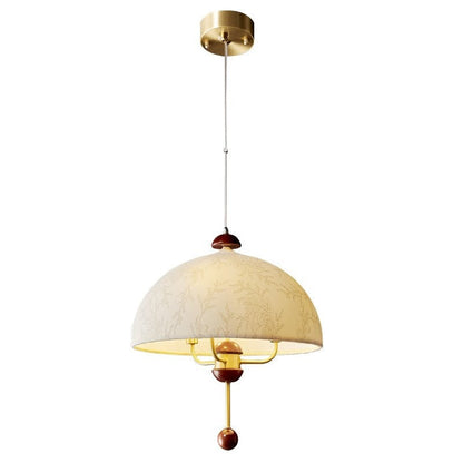 Vintage-Modern Bloom Pendant Light with Wooden & Brass Accents