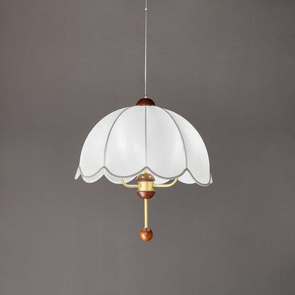 Vintage-Modern Bloom Pendant Light with Wooden & Brass Accents