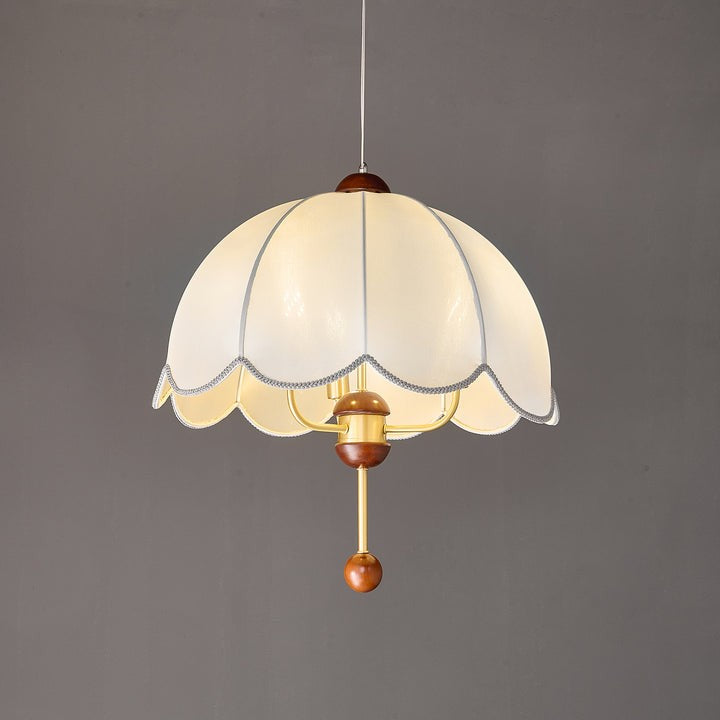 Vintage-Modern Bloom Pendant Light with Wooden & Brass Accents