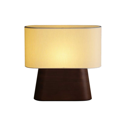 Walnut and White Touch-Control LED Table Lamp