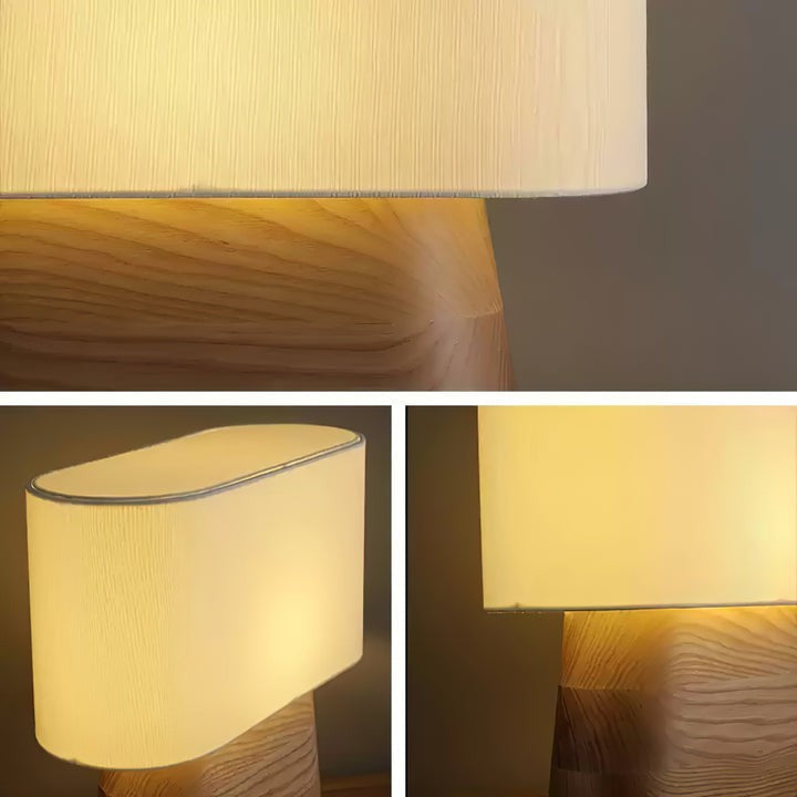 Walnut and White Touch-Control LED Table Lamp