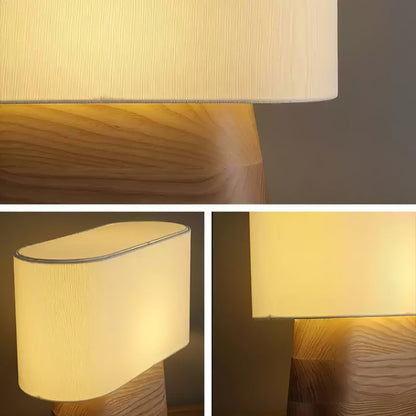 Walnut and White Touch-Control LED Table Lamp