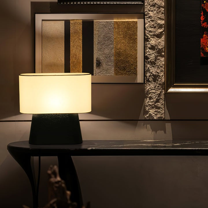 Walnut and White Touch-Control LED Table Lamp