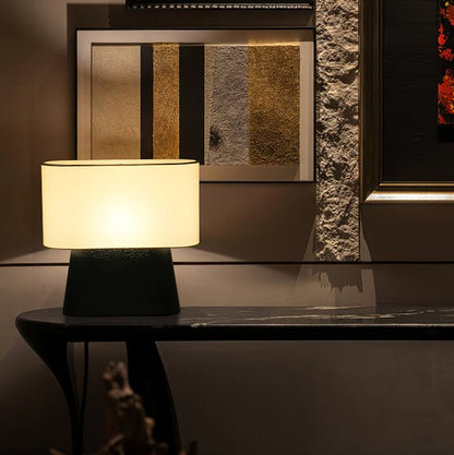 Walnut and White Touch-Control LED Table Lamp