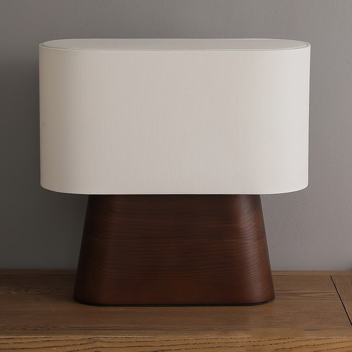 Walnut and White Touch-Control LED Table Lamp