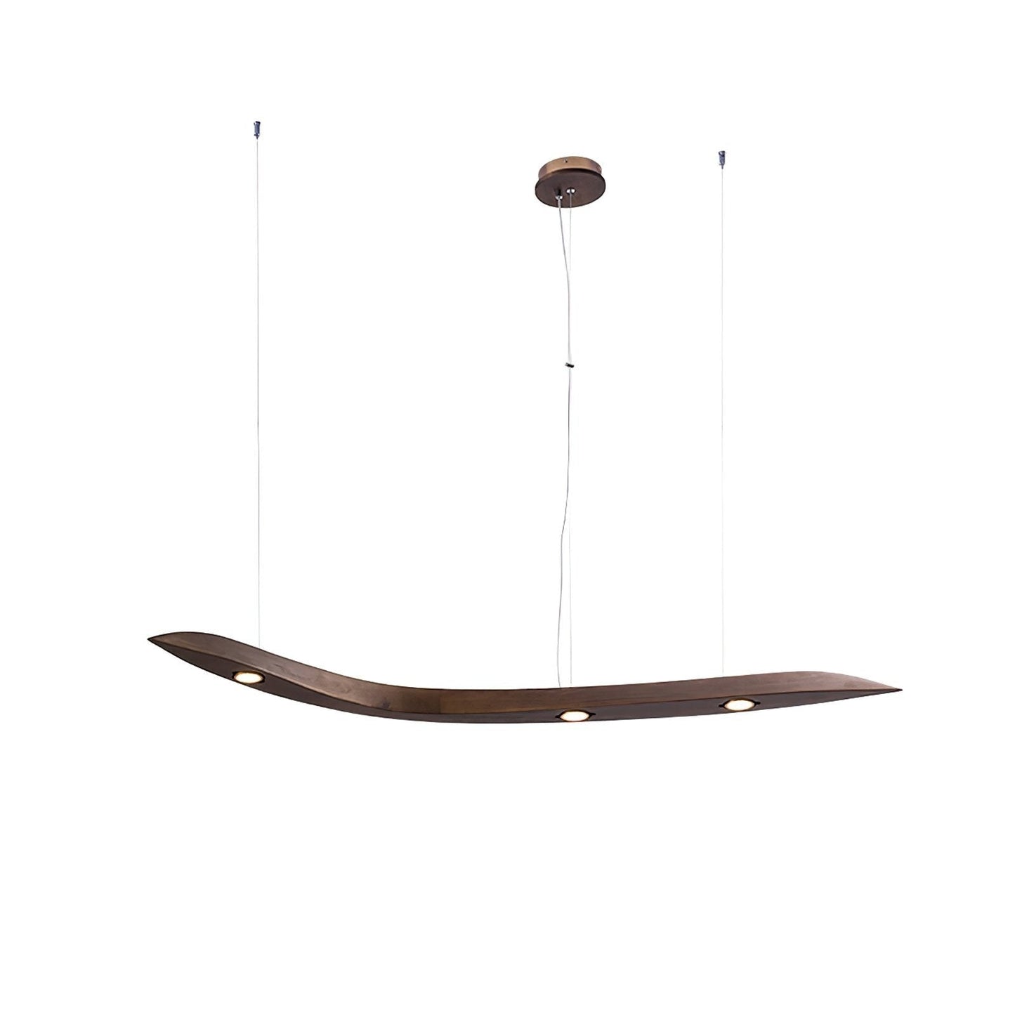 Waveform Curved Wood Pendant Light