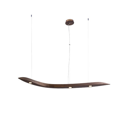 Waveform Curved Wood Pendant Light