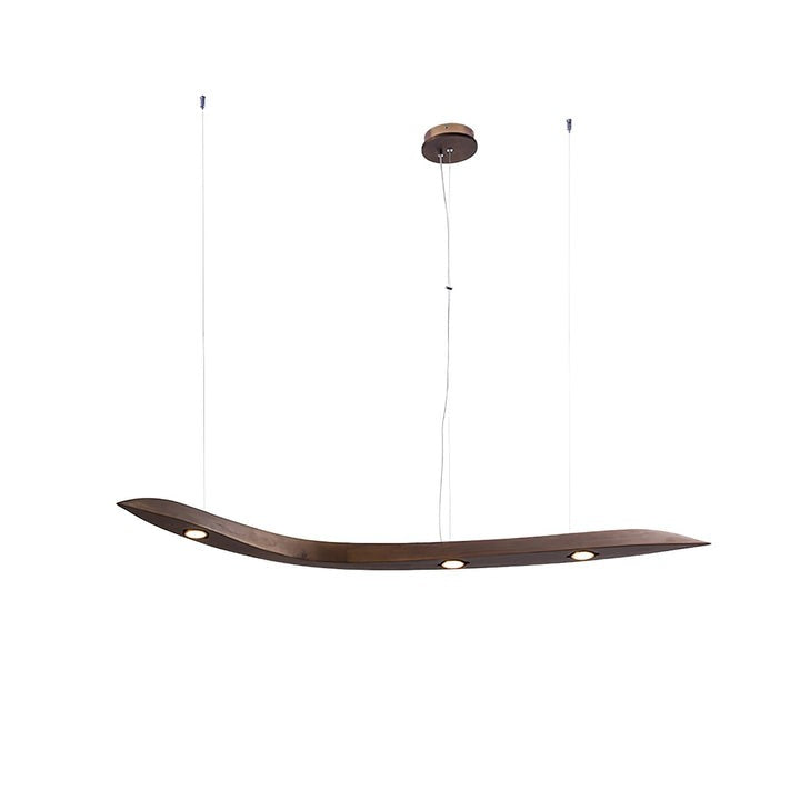 Waveform Curved Wood Pendant Light