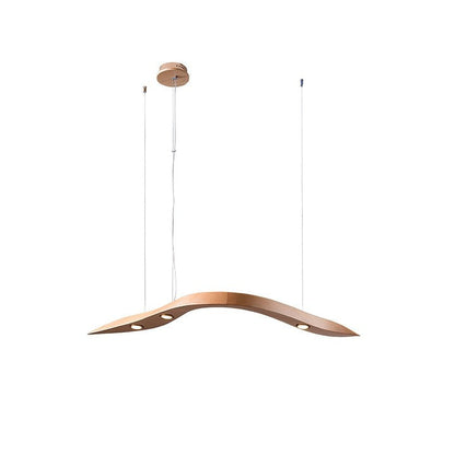 Waveform Curved Wood Pendant Light