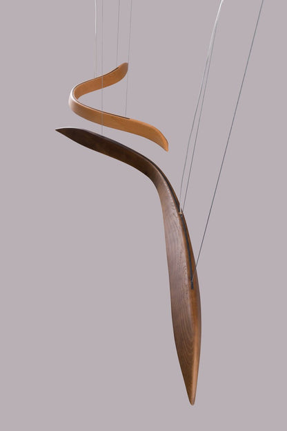 Waveform Curved Wood Pendant Light