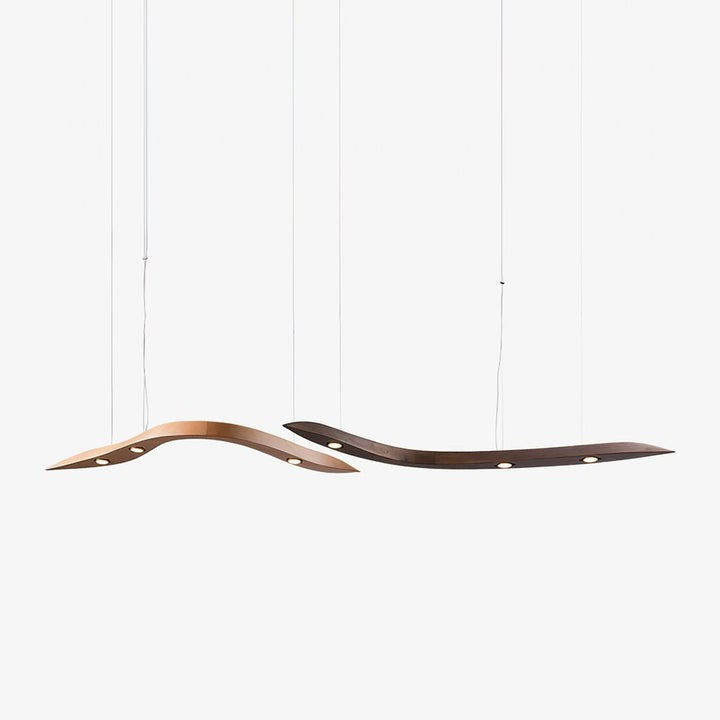 Waveform Curved Wood Pendant Light