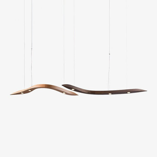 Waveform Curved Wood Pendant Light