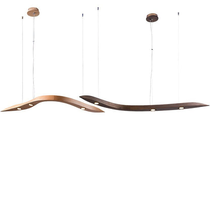 Waveform Curved Wood Pendant Light