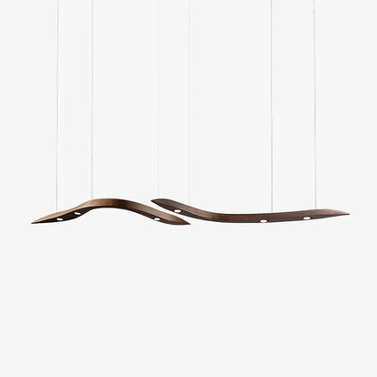 Waveform Curved Wood Pendant Light