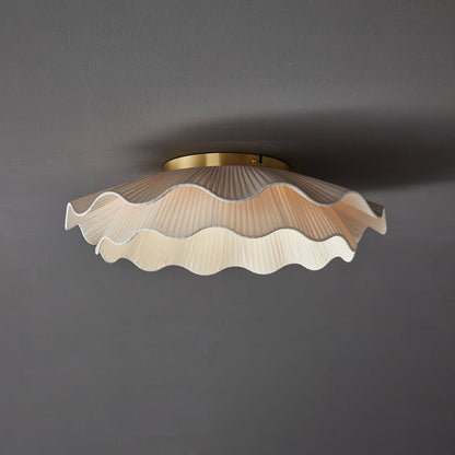 Wave-Inspired Fabric Ceiling Light Fixture