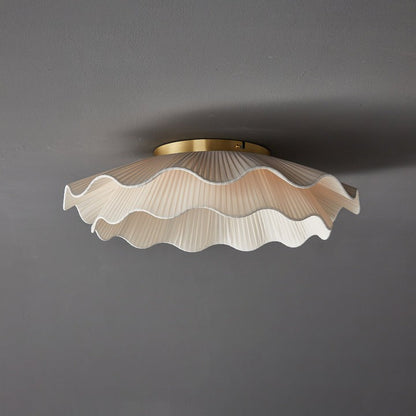 Wave-Inspired Fabric Ceiling Light Fixture