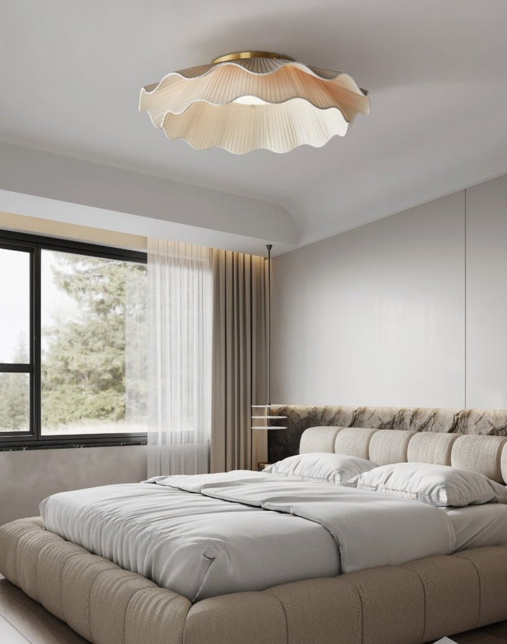 Wave-Inspired Fabric Ceiling Light Fixture