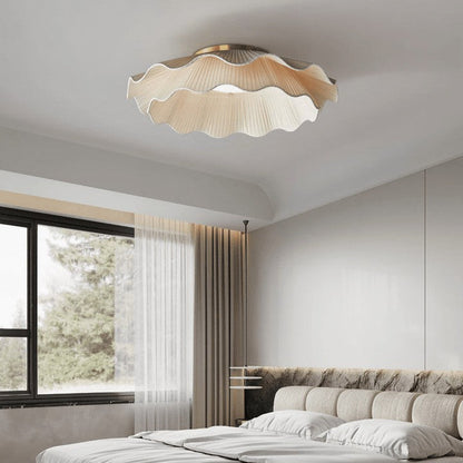 Wave-Inspired Fabric Ceiling Light Fixture