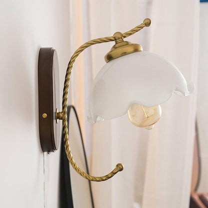 White Floral Petal LED Wall Sconce