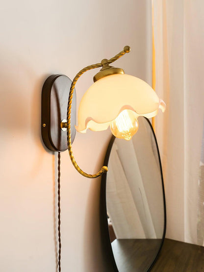 White Floral Petal LED Wall Sconce
