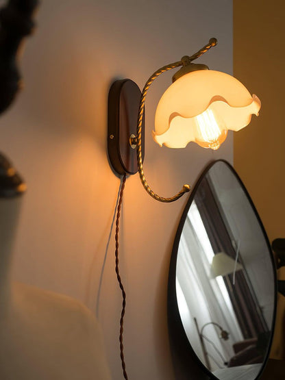 White Floral Petal LED Wall Sconce