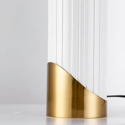 White Glass Dome Table Lamp with Gold Base