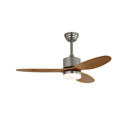 Wooden Blade LED Ceiling Fan Light – Modern Nordic Dimmable Design