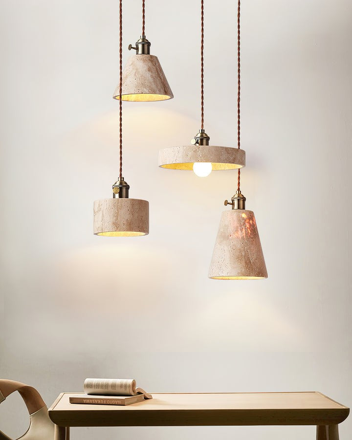 Yellow Travertine Ceiling Pendant Light