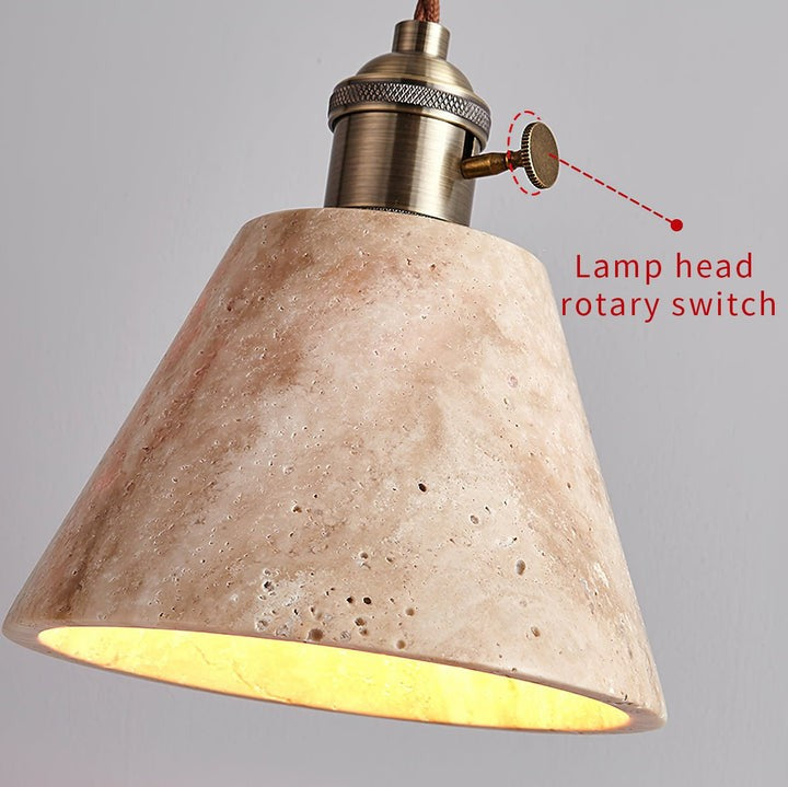 Yellow Travertine Ceiling Pendant Light