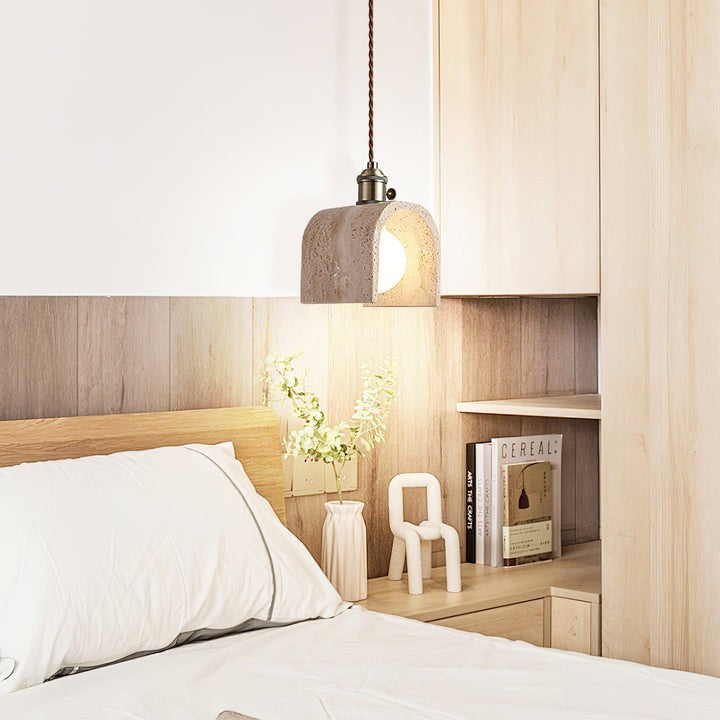 Yellow Travertine Ceiling Pendant Light