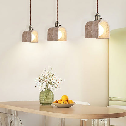 Yellow Travertine Ceiling Pendant Light