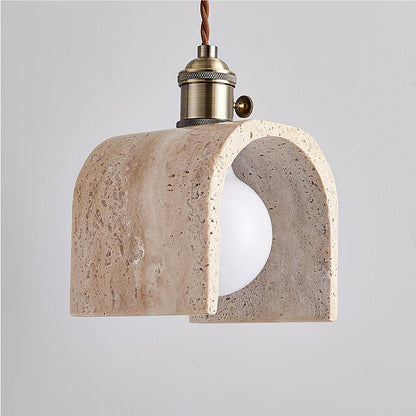 Yellow Travertine Ceiling Pendant Light