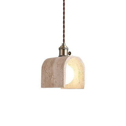 Yellow Travertine Ceiling Pendant Light