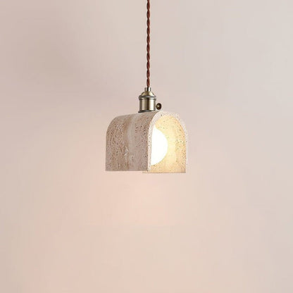 Yellow Travertine Ceiling Pendant Light