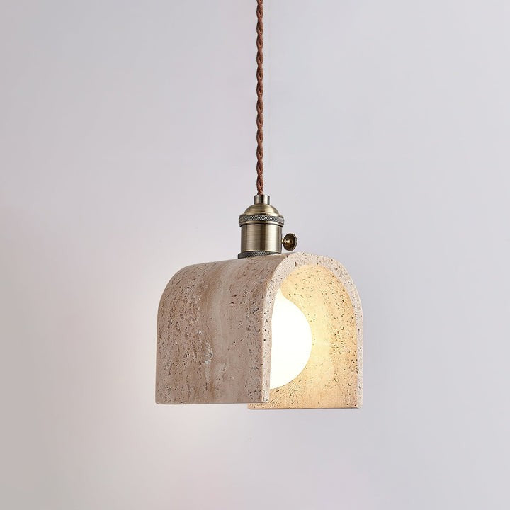Yellow Travertine Ceiling Pendant Light