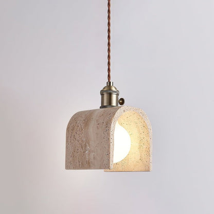 Yellow Travertine Ceiling Pendant Light